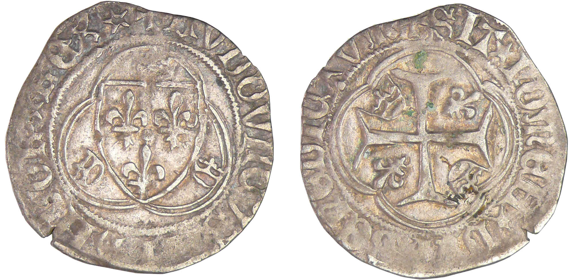 Louis XI (1461-1483) - Blanc à la couronne - Saint-Lô Louis XI (1461-1483) - Blanc à la couronne - Saint-Lô
