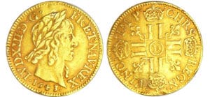 Louis XIII (1610-1643) - Louis d’or à la mèche courte - 1643 D (Lyon)