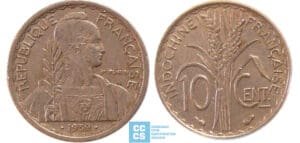 Indochine - 10 cent .1939. non magnétique Indochine - 10 cent .1939. non magnétique