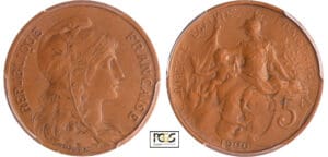 Troisième république (1871-1940) - 5 centimes Dupuis 1900 flan mat