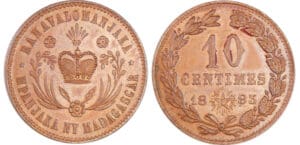 Madagascar - Ranavalona III, reine de Madagascar (1883-1897) - 10 centimes 1883 E (essai)
