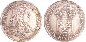 Louis XIV (1643-1715) - ½ écu à la cravate, 2ème émission - 1680 A (Paris) Louis XIV (1643-1715) - ½ écu à la cravate, 2ème émission - 1680 A (Paris)