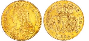 Louis XV (1715-1774) - ½ louis d’or aux lunettes - 1732 A (Paris) 2ème sem Louis XV (1715-1774) - ½ louis d’or aux lunettes - 1732 A (Paris) 2ème sem
