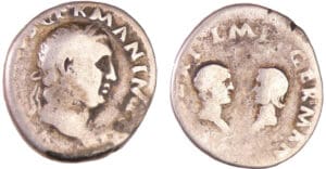 Vitellius et ses enfants - Denier (69, Rome)