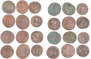Romain - Lot de 12 follis et aurélianus Romain - Lot de 12 follis et aurélianus