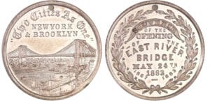Etats-Unis - Médaille - Ouverture du pont sur l'East River May 24th 1883