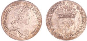 Louis XIV (1643-1715) - ¼ écu à la mèche courte - 1645 A (Paris) Louis XIV (1643-1715) - ¼ écu à la mèche courte - 1645 A (Paris)