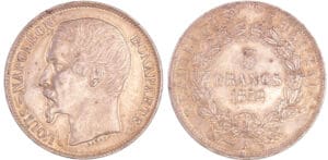 Louis Napoléon Bonaparte (1848-1852) - 5 francs 1852 A (Paris) Louis Napoléon Bonaparte (1848-1852) - 5 francs 1852 A (Paris)