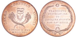 Autriche - François Ier (1792-1835) - Jeton - Mariage de François Ier et de Caroline de Bavière, 1816