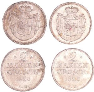 Allemagne - Waldeck et Pyrmont - Georg Heinrich (1813-1845) - lot de 2 * 2 mariengroschen 1820