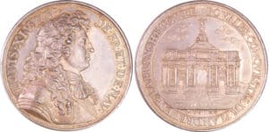 Louis XIV (1643-1715) - Médaille - Arc de Triomphe du faubourg Saint-Antoine commémorant la conquête de la Flandre et de la Franche-Comté