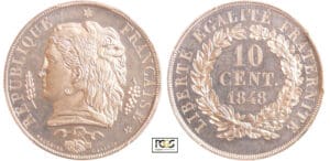 Deuxième république (1848-1852) - 10 centimes concours de Vauthier Galle 1848 Deuxième république (1848-1852) - 10 centimes concours de Vauthier Galle 1848