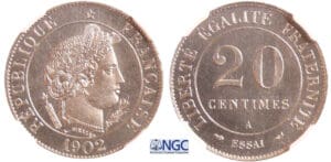 Troisième république (1871-1940) - 20 centimes type Merley II type 1902 A essai