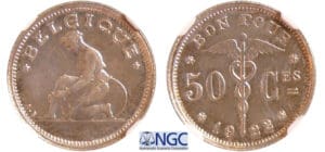 Belgique - Albert I - 50 centimes 1922 essai