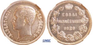 Belgique - Albert I - Module de la 5 francs, essai monétaire 1929