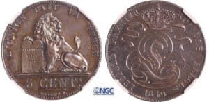 Belgique - Léopold I (1831-1865) - 5 centimes 1849 essai en argent
