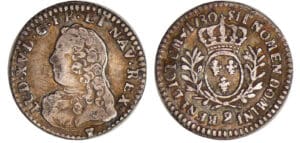 Louis XV (1715-1774) - 1/20 d'écu aux branches d’olivier - 1730 9 (Rennes) Louis XV (1715-1774) - 1/20 d'écu aux branches d’olivier - 1730 9 (Rennes)