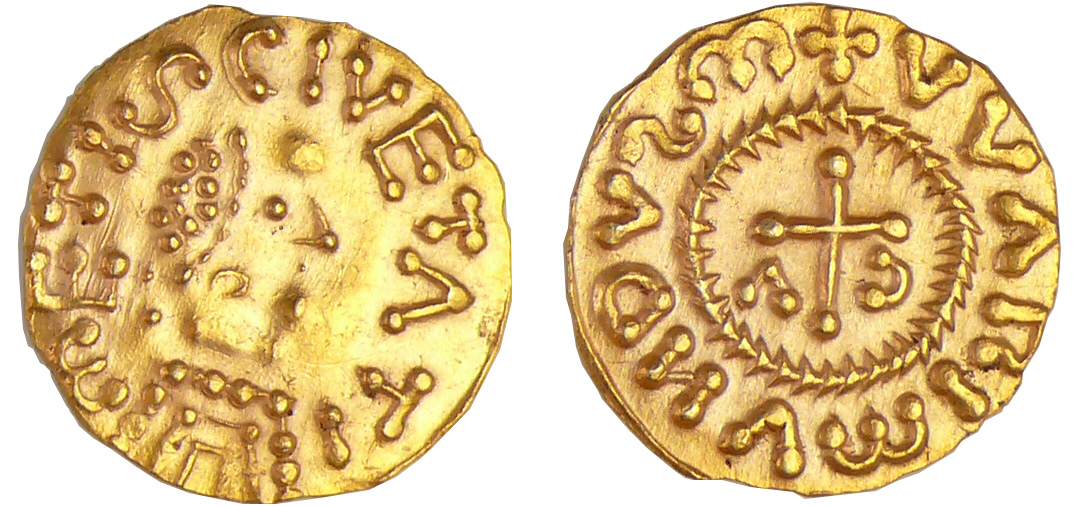 Mérovingiens - Metz - Monétaire Warimundus - Trémissis, vers 670 Mérovingiens - Metz - Monétaire Warimundus - Trémissis, vers 670