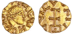 Mérovingiens - Quentovic - Monétaire Aldino - Trémissis, vers 670 Mérovingiens - Quentovic - Monétaire Aldino - Trémissis, vers 670