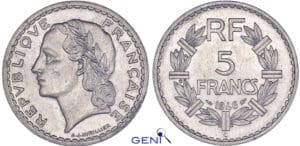 Quatrième république (1947-1959) - 5 francs Lavrillier aluminium 1946 C