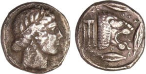 Sicile - Leontini - Tétradrachme (475-466 av. J.-C.) Sicile - Leontini - Tétradrachme (475-466 av. J.-C.)