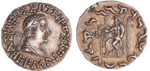 Royaume de Bactriane - Hermaios - Tétradrachme (40-1 av. J.-C.) Royaume de Bactriane - Hermaios - Tétradrachme (40-1 av. J.-C.)
