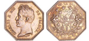 Charles X (1824-1830) - Jeton en argent - Banque de la Guadeloupe 1826