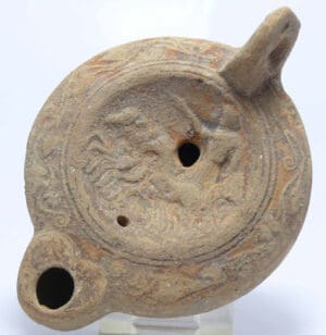 Romain - Lampe en terre cuite " Quadrige" - 100-300 ap. J.-C.