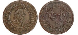 Henri IV (1589-1610) - Denier tournois - 1607 D (Lyon)