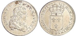 Louis XV (1715-1774) - 1/3 d'écu de France - 1722 B (Rouen) flan neuf Louis XV (1715-1774) - 1/3 d'écu de France - 1722 B (Rouen) flan neuf
