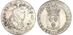Louis XV (1715-1774) - 1/3 d'écu de France - 1723 T (Nantes) flan neuf Louis XV (1715-1774) - 1/3 d'écu de France - 1723 T (Nantes) flan neuf