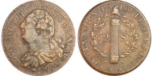 Constitution (1791-1792) - 2 sols au faisceau type FRANCAIS 1792 BB (Strasbourg) Constitution (1791-1792) - 2 sols au faisceau type FRANCAIS 1792 BB (Strasbourg)