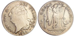 Constitution (1791-1792) - Ecu de 6 livres type FRANCOIS 1792 I (Limoges) 2ème sem