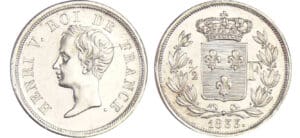 Henri V Comte de Chambord - 1/2 franc 1833 Henri V Comte de Chambord - 1/2 franc 1833