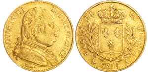Louis XVIII (1815-1824) - 20 francs au buste habillé 1815 A (Paris) Louis XVIII (1815-1824) - 20 francs au buste habillé 1815 A (Paris)