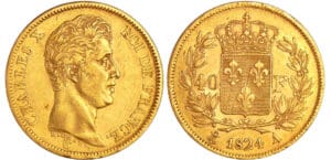 Charles X (1824-1830) - 40 francs 1er type 1824 A (Paris) Charles X (1824-1830) - 40 francs 1er type 1824 A (Paris)