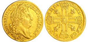 Louis XIV (1643-1715) - Louis d’or au soleil - 1709 K (Bordeaux) Louis XIV (1643-1715) - Louis d’or au soleil - 1709 K (Bordeaux)