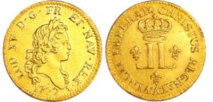 Louis XV (1715-1774) - Louis d’or aux deux L - 1722 A (Paris) flan neuf Louis XV (1715-1774) - Louis d’or aux deux L - 1722 A (Paris) flan neuf