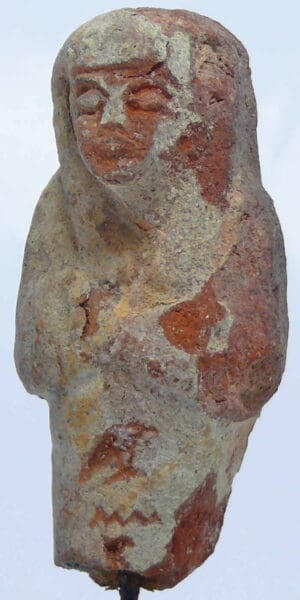 Egypte - Nouvel empire - Fragment d'oushebti en fritte - 1500-1000 av. J.-C. (18ème-20ème dynastie)