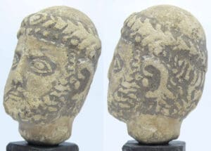 Iran - Parthe - Tête d'homme en pierre - 300-200 av. J.-C. Iran - Parthe - Tête d'homme en pierre - 300-200 av. J.-C.