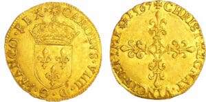 Charles IX (1560-1574) - Ecu d'or - 1er type - 1567 B (Rouen)