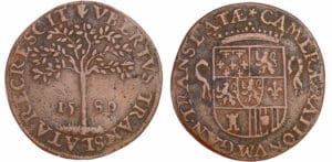 Pays-Bas méridionaux - Jeton - Transfert de la Chambre des Comptes de Lille à Gand, 1580 Pays-Bas méridionaux - Jeton - Transfert de la Chambre des Comptes de Lille à Gand, 1580