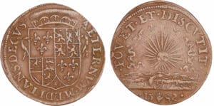 Pays-Bas méridionaux - Jeton - Avènement du duc d'Anjou, 1582 Anvers Pays-Bas méridionaux - Jeton - Avènement du duc d'Anjou, 1582 Anvers
