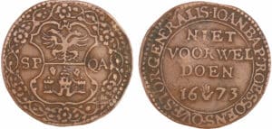 Pays-Bas méridionaux - Jeton - Jean-Baptiste Roessoens, receveur général d'Anvers, 1673 Anvers Pays-Bas méridionaux - Jeton - Jean-Baptiste Roessoens, receveur général d'Anvers, 1673 Anvers
