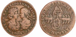 Pays-Bas méridionaux - Jeton - Louis XIV, Temple de la paix sur l'ile des faisans Pays-Bas méridionaux - Jeton - Louis XIV, Temple de la paix sur l'ile des faisans