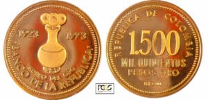 Colombie - République (1886 à nos jours) - 1500 pesos 1973 Bogota Colombie - République (1886 à nos jours) - 1500 pesos 1973 Bogota