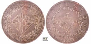 Espagne - Joseph Napoléon (1808-1814) - 5 pesetas 1810 Barcelone