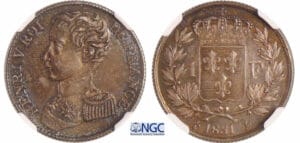 Henri V Comte de Chambord - 1 franc 1831 tranche cannelée Henri V Comte de Chambord - 1 franc 1831 tranche cannelée