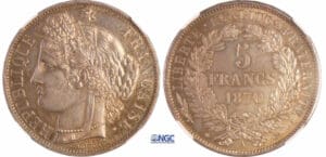 Gouvernement de défense nationale (1870-1871) - 5 francs Cérès avec légende - 1870 A (Paris)