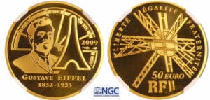 Cinquième république (1959- ) - 50 euro or Gustave Eiffel 2009